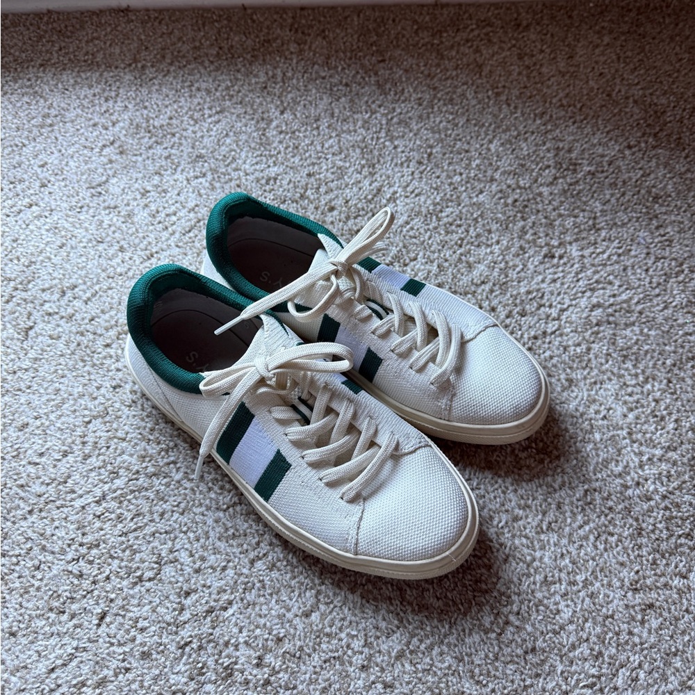 Rothy's White and Green Women's Sneakers